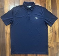 Callaway Polo Shirt Mens Large Navy Opti-Dri Golf Performance Lightweight Logo