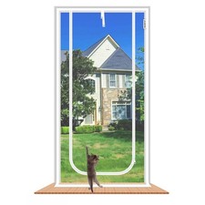 LAIJIANG Cat Screen Door 47x87'' Fits Openings 45x85'' Reinforced Mesh Zipper