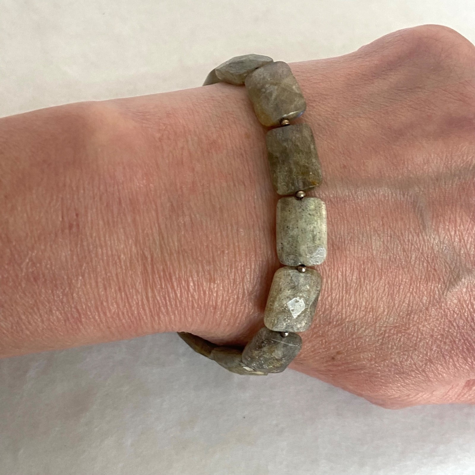 Sterling Silver 925 Faceted Rectangular Labradori… - image 14