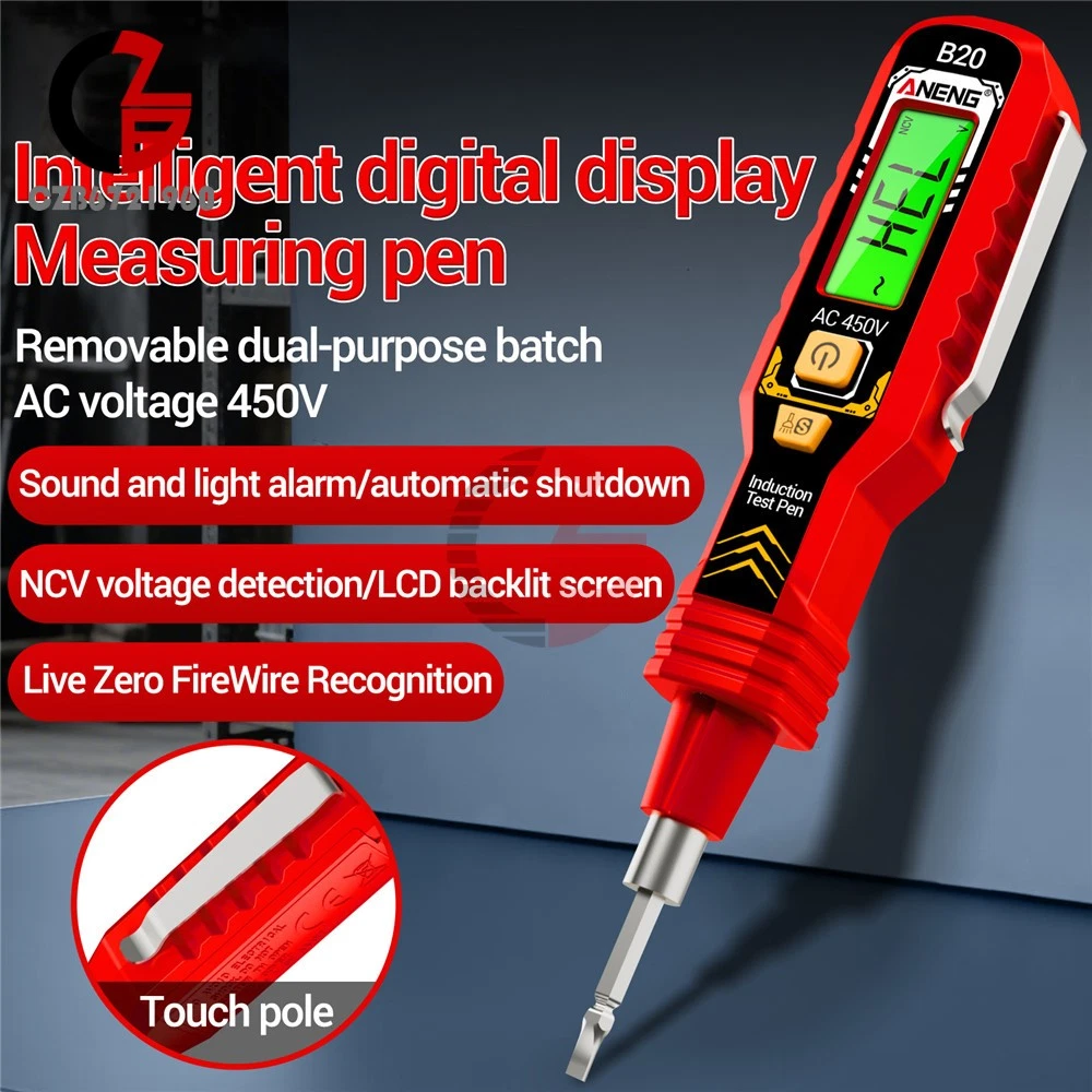 Rilevatore Di Tensione Senza Contatto AC – Penna Tester 12-1000V Con Display Multicolore, Torcia E Sensibilità Regolabile