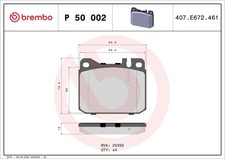 BREMBO Bremsbelagsatz Scheibenbremse PRIME P 50 002 für DEUTZ DX MERCEDES W123