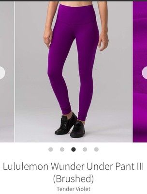 LULULEMON Wunder Under Pant III BR Tender Violet Size 4 $98 Retail Purple Soft