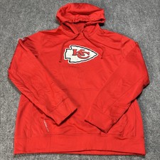 Kansas City Chiefs Hoodie Mens Medium Red NFL Football Nike Dri Fit On Field