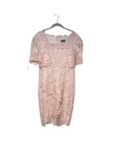 Vintage 1980s Cachet by Bari Protas pink lace crocheted dress 15/16