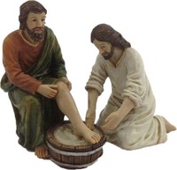 Krippenfiguren Passionsfiguren FußWaschung FüR 9 Cm Polyresin Set