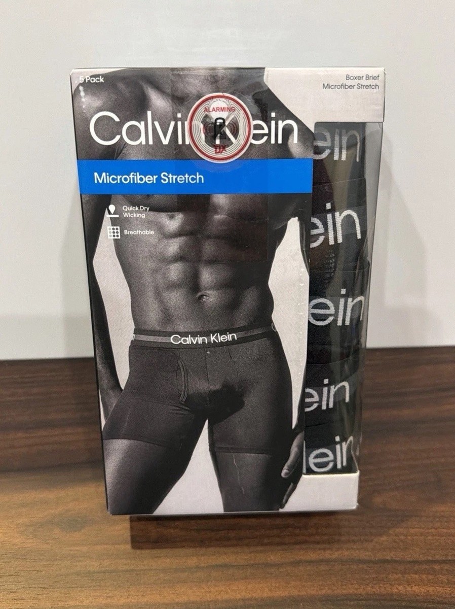 Calvin Klein 5 Pack Microfiber Stretch Boxer Briefs Black Size Med 