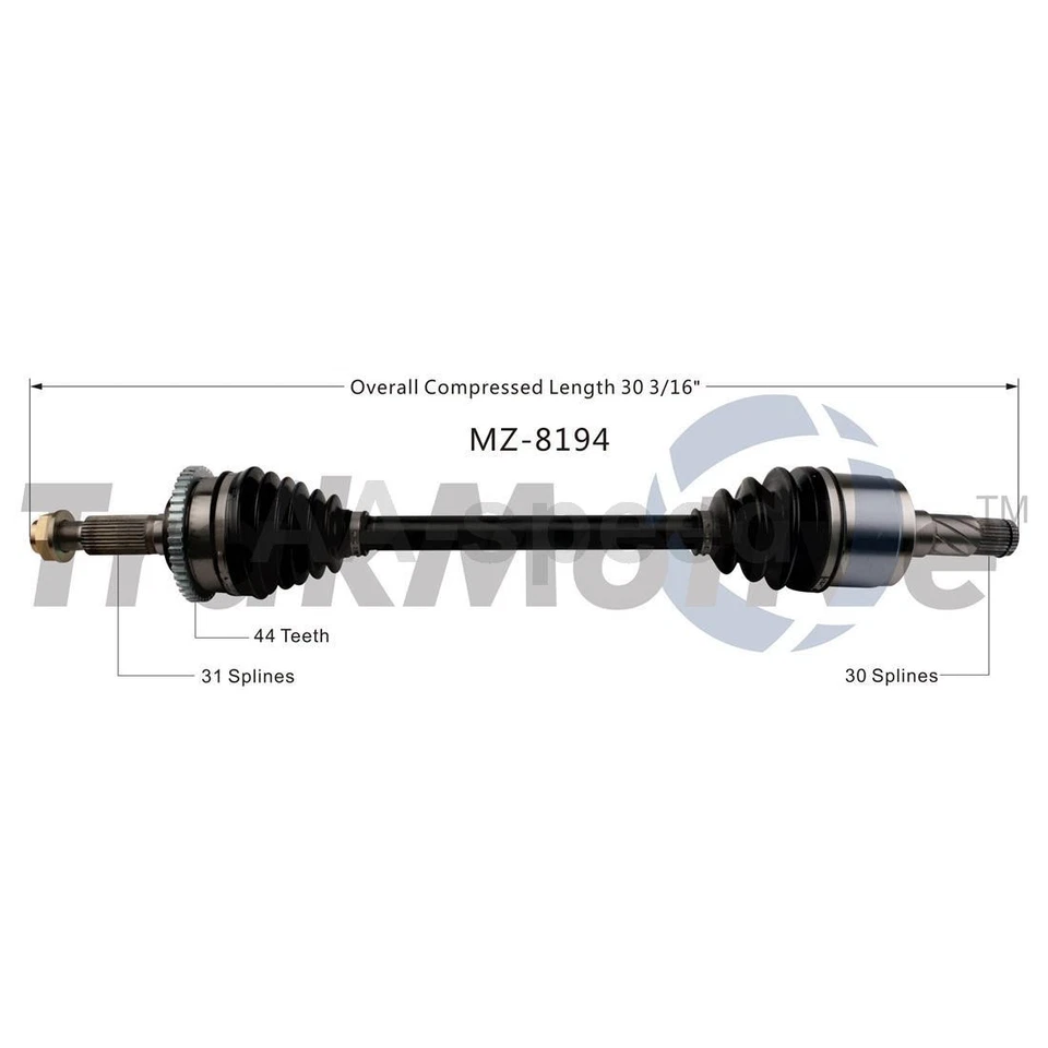 Conjunto de eixo traseiro CV Joint CV para Mazda RX-7 1995 1994 1993 TrakMotive - Imagem 2 de 2
