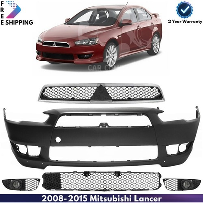 #ad Front Bumper Cover Fascia amp; Grille Assembly For 2008 2015 Mitsubishi Lancer $334.00
