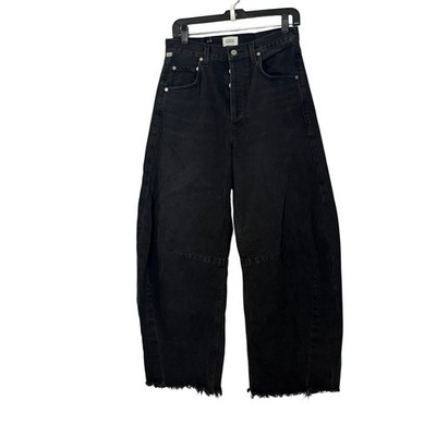 Citizens of Humanity Horseshoe Jeans Sonnet Black Barrel Leg Curved Relaxed - 27