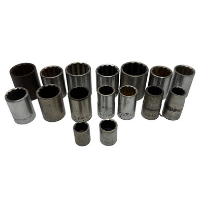 16pc Craftsman Socket Lot 1/4'' 3/8'' 1/2'' Drive SAE Standard =V= Series