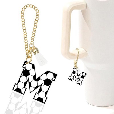 Soccer Gifts,Letter Charm Accessories for Stanley Cup Soccer Initial M Keycha...