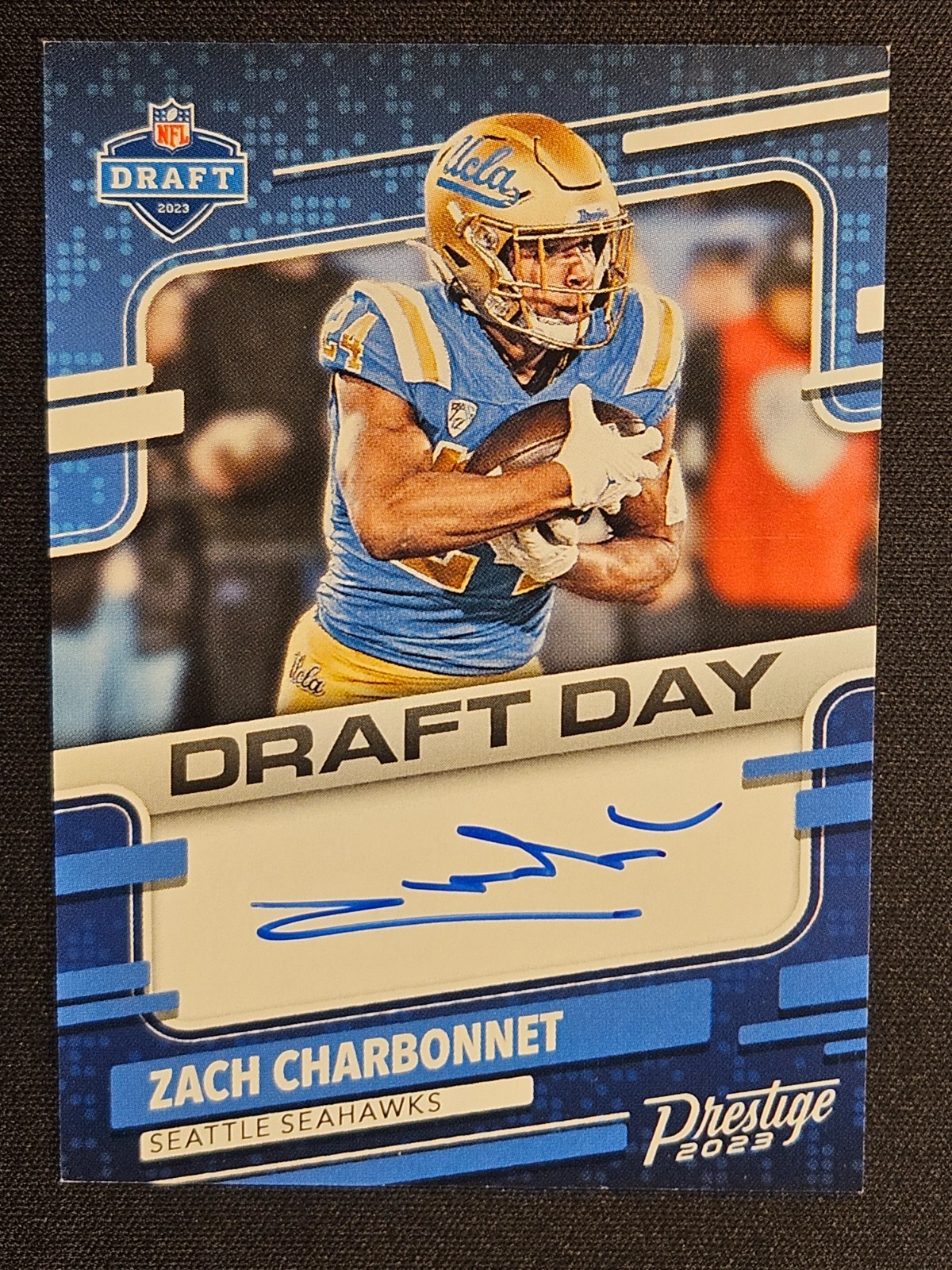 2023 Panini Prestige Draft Day Signatures Zach Charbonnet #DDS-ZC (RC)