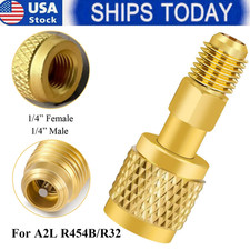 HVAC R32 Reverse Thread 1/4”Female,1/4”Male  Adapter For A2L R454B/R32 Tanks **