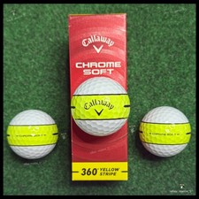Callaway 2026 Chrome Soft 360 STRIPE Golf Balls NEW Sleeve 3 YELLOW STRIPE Balls