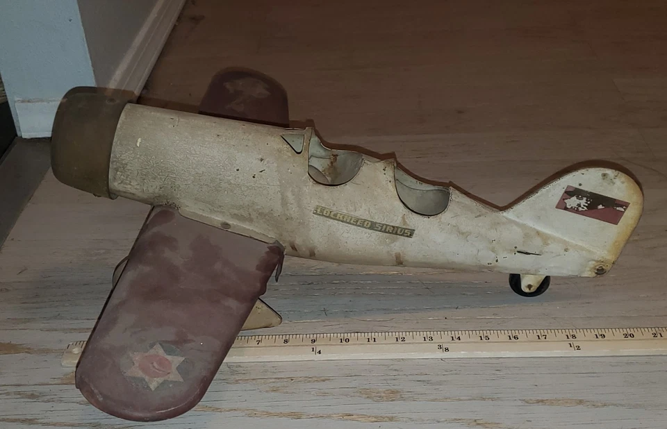 1930s STEELCRAFT Pressed Steel Lockheed-Sirius TOY Delivery Plane - Image 3 of 4