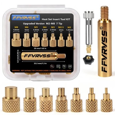 FFVRVSS 7x Soldering Tips/Heat Set Insert Tips - for M2-m8 Upgraded 8
