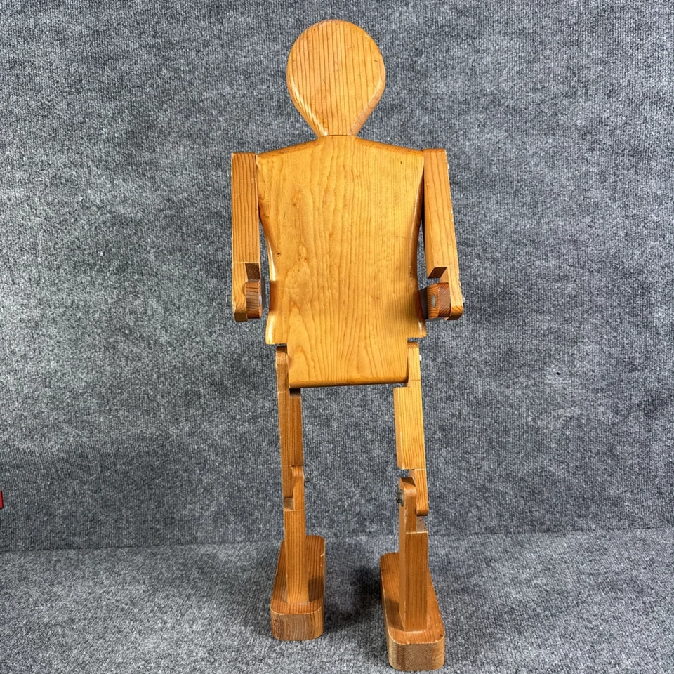 The Wood People artikulierte bewegliche Holz Künstler Schaufensterpuppe Vintage 1982 29"H - Bild 4 von 4