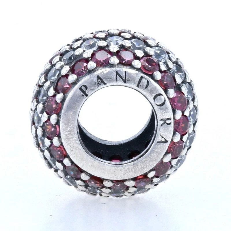 Nuovo PANDORA Nautico a Pavé Luci Ciondolo - Sterling Argento Rosso Zirconi - Immagine 2 di 4