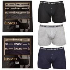 Enzo Mens Boxers Shorts Cotton Stretch Underwear Classic Multipack Plain Trunks