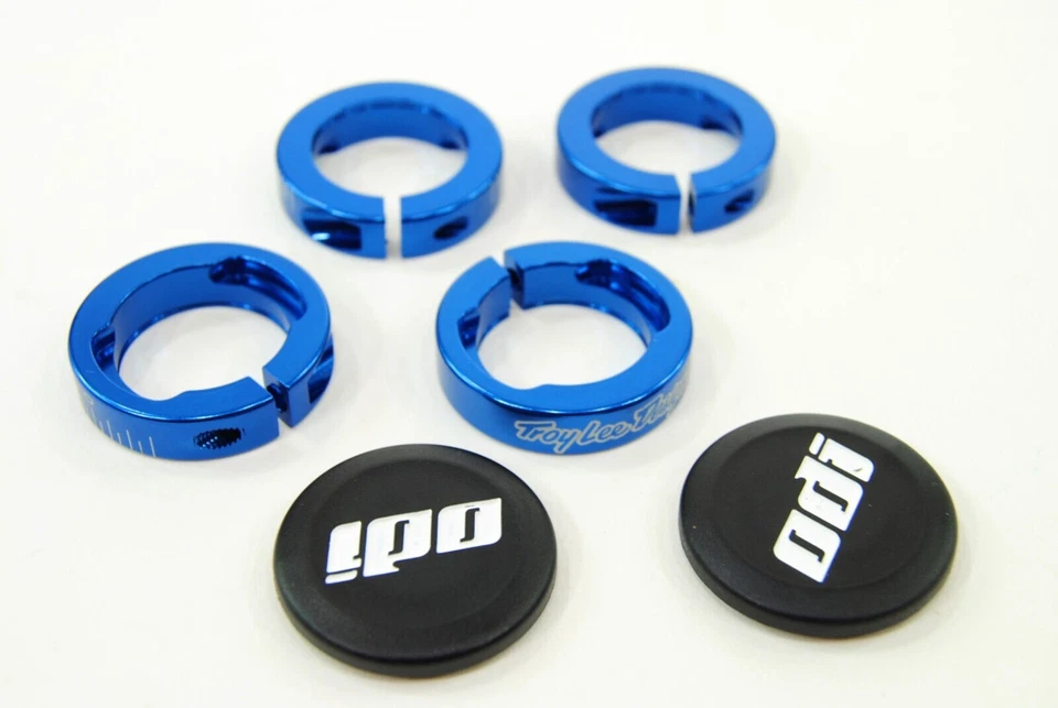 ODI Troy Lee Lock On Bonus Mountain Bike Troy Lee Aqua Blue/Black w/ Clamp Grips - Image 2 of 3