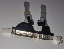 DB25 & DB9 Slotblech-Kabel – LPT Parallel + RS232 COM Seriell – 25+9 Pin