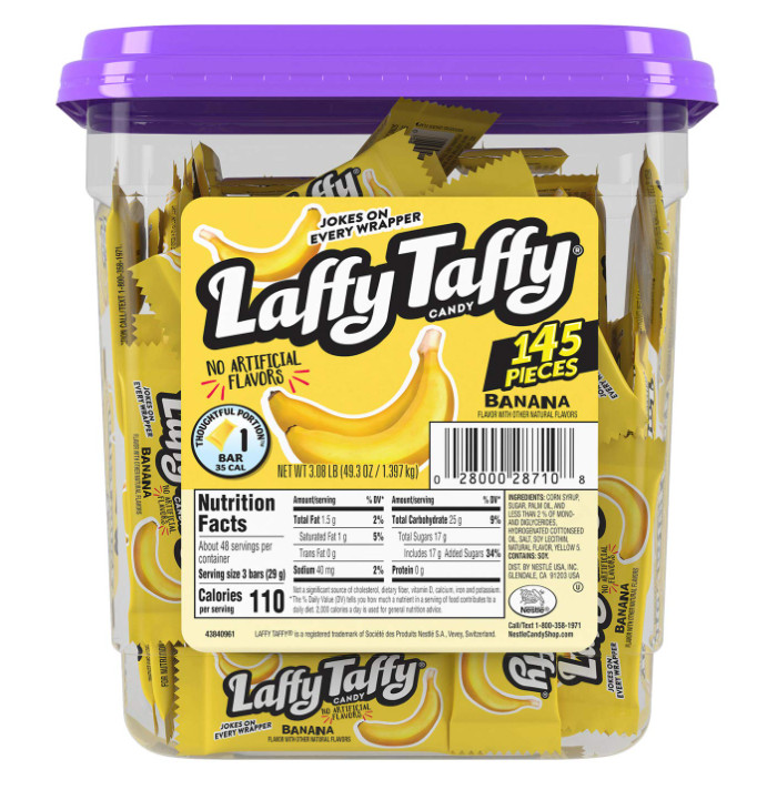 Laffy Taffy Candy Jar, банан, 145 шт.