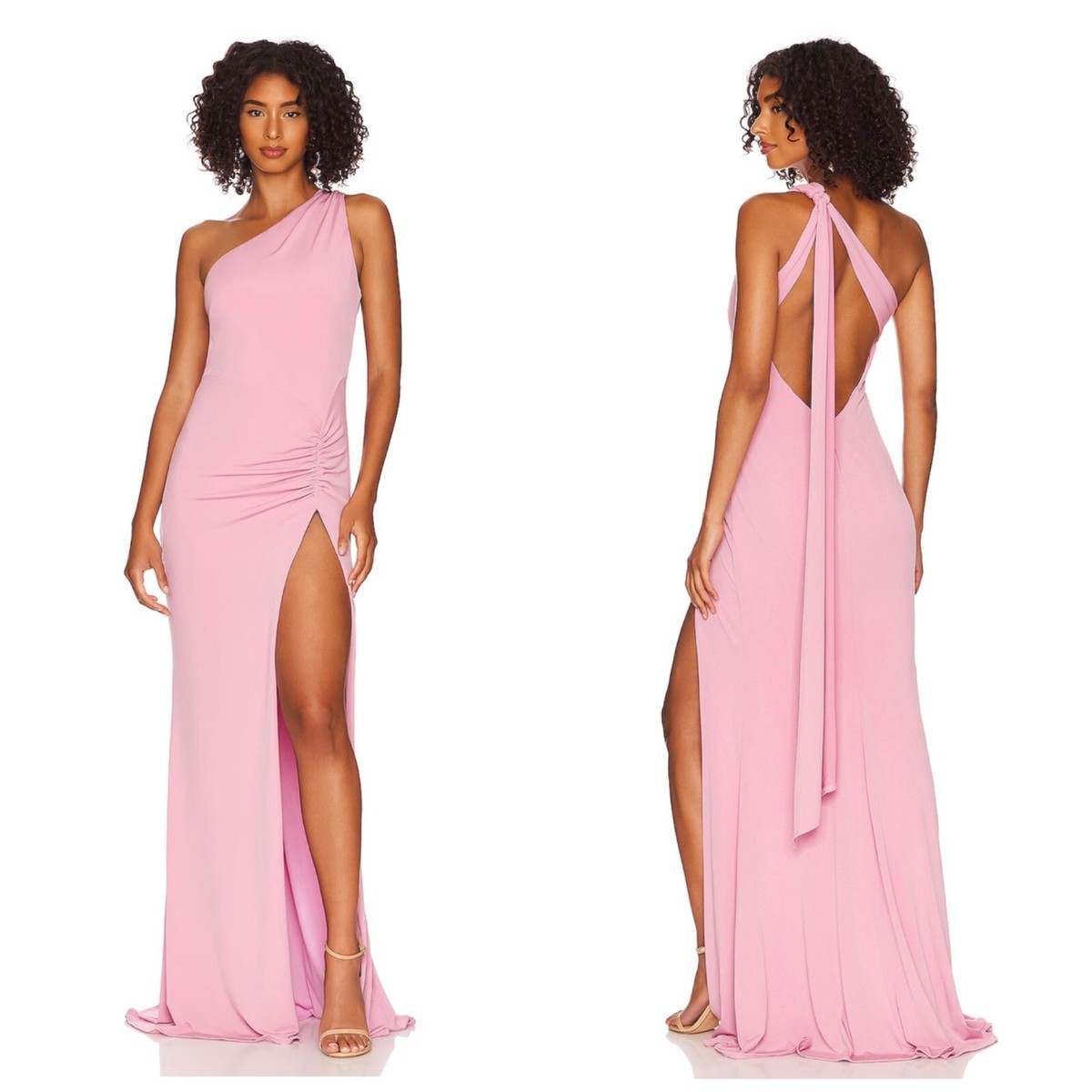 NWT Katie May x REVOLVE Raising The Bar Gown Pinky Mauve High Slit