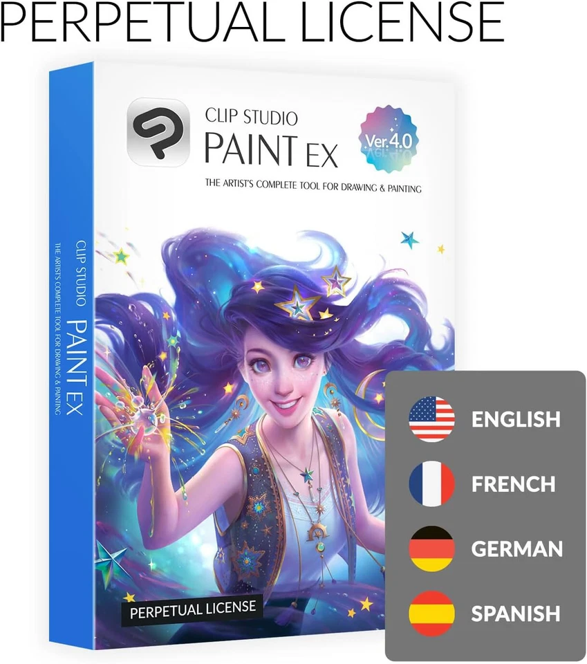 CLIP STUDIO PAINT EX - Version 4 | Perpetual Lic. I Retail Pack w/ Bonus Brushes - Image 2 of 4