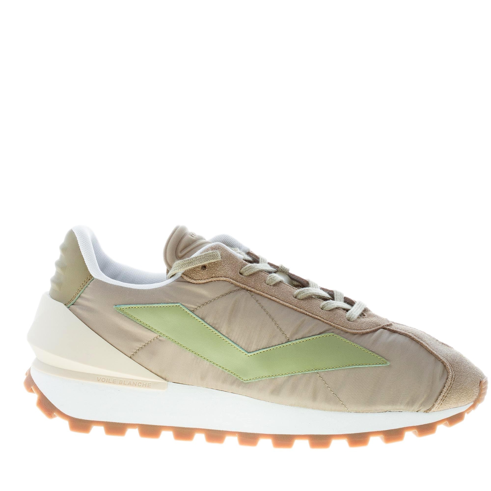 Кроссовки VOILE BLANCHE scarpe uomo Qwark из нейлона camoscio verde бежевого цвета