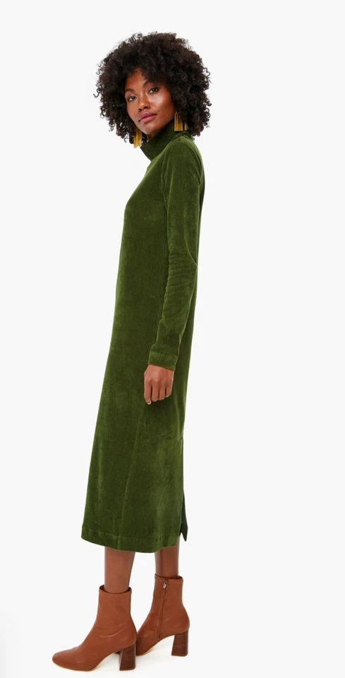 Vestido Suéter TIBI Azul Marino Pana Lujo Elástico Tejido Cuello Alto Simulado L = 12 Foto 4 de 4