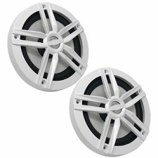 2x Enrock EM265W 6.5" 2-Way 180W Peak Water-Resistant White Marine Speakers