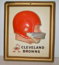 NFL CLEVELAND BROWNS 1965 8,5" X 7" TECNIGRAFO CASCO DE FÚTBOL AMERICANO PLACA - RARO