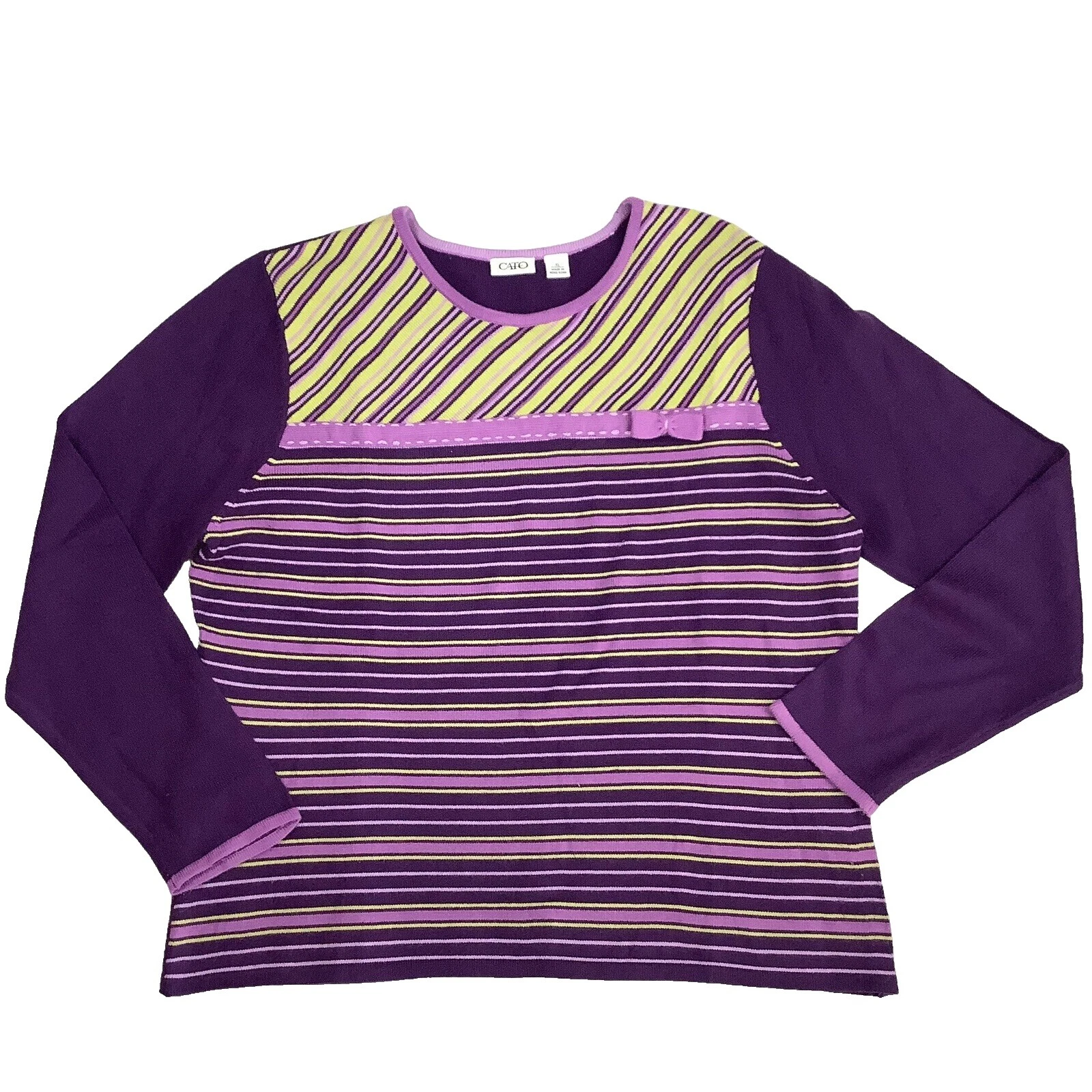 Suéteres para mujer a rayas de acrílico Cato