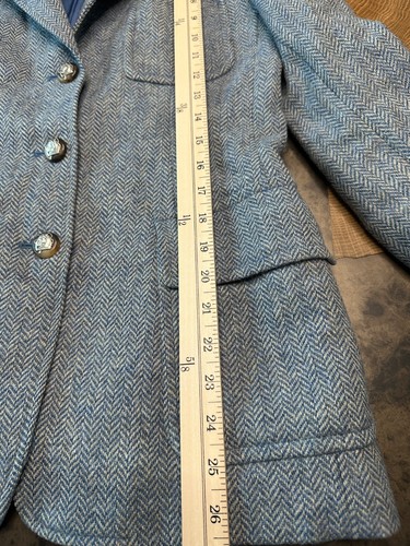 VTG RALPH LAUREN LAMBS WOOL HERRINGBONE EQUESTRIAN ELBOW PATCH BLAZER WOMEN 6P - Picture 8 of 12
