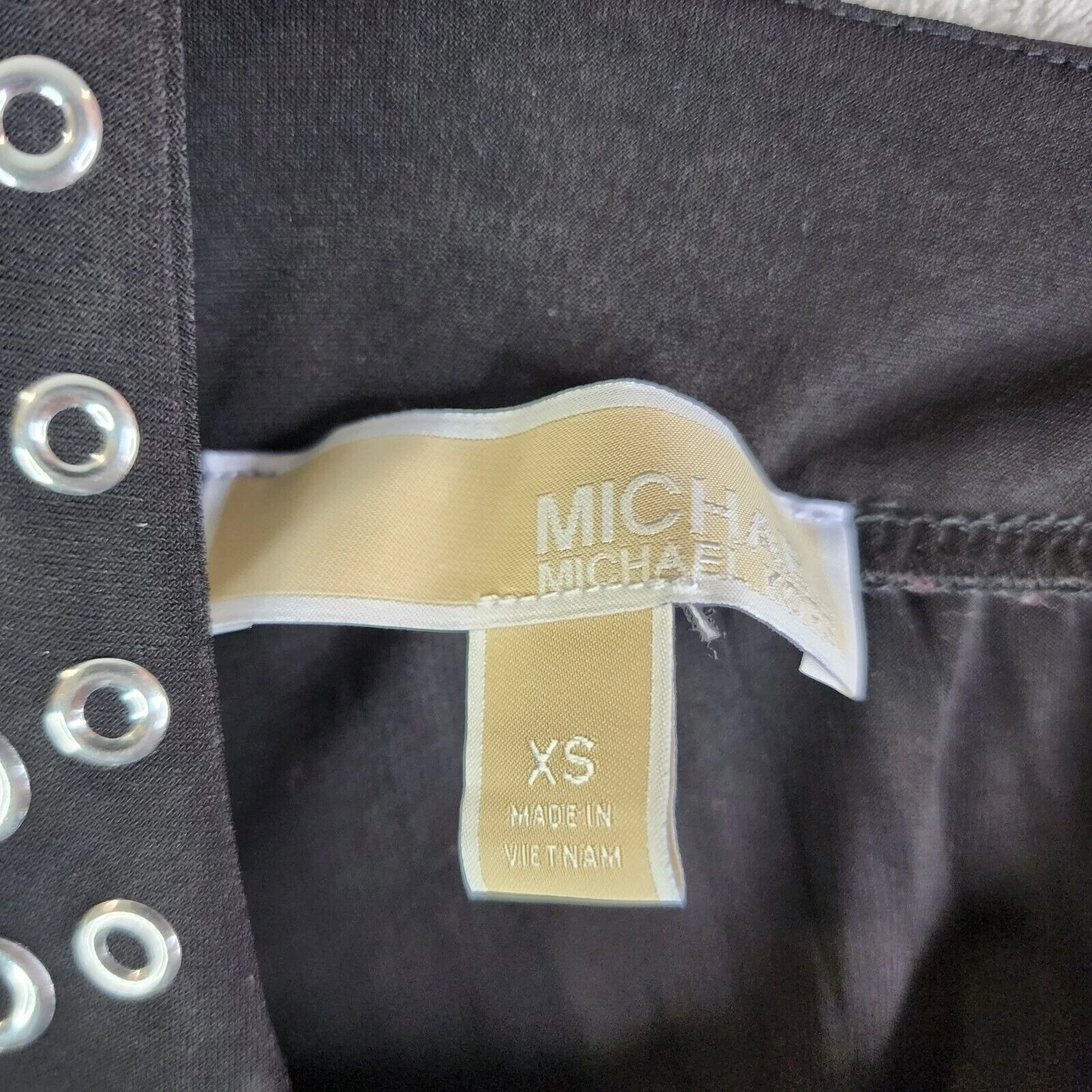 Abito donna Michael Kors occhiello impreziosito plissettato senza maniche linea A taglia XS