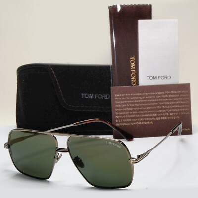 Tom Ford Sonnenbrille Frankie Gunmetal grau grün Navigator FT0735-H TF 735-H 12N