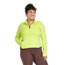 Women's 1/2 Zip Jacket - Lime Green 3x Plus Size Brand New W Tag Athletic Wear