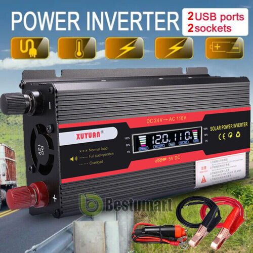 7000W LCD Convertidor De DC 12V A 110V AC USB Para Carro Auto Inversor Corriente - Picture 93 of 121