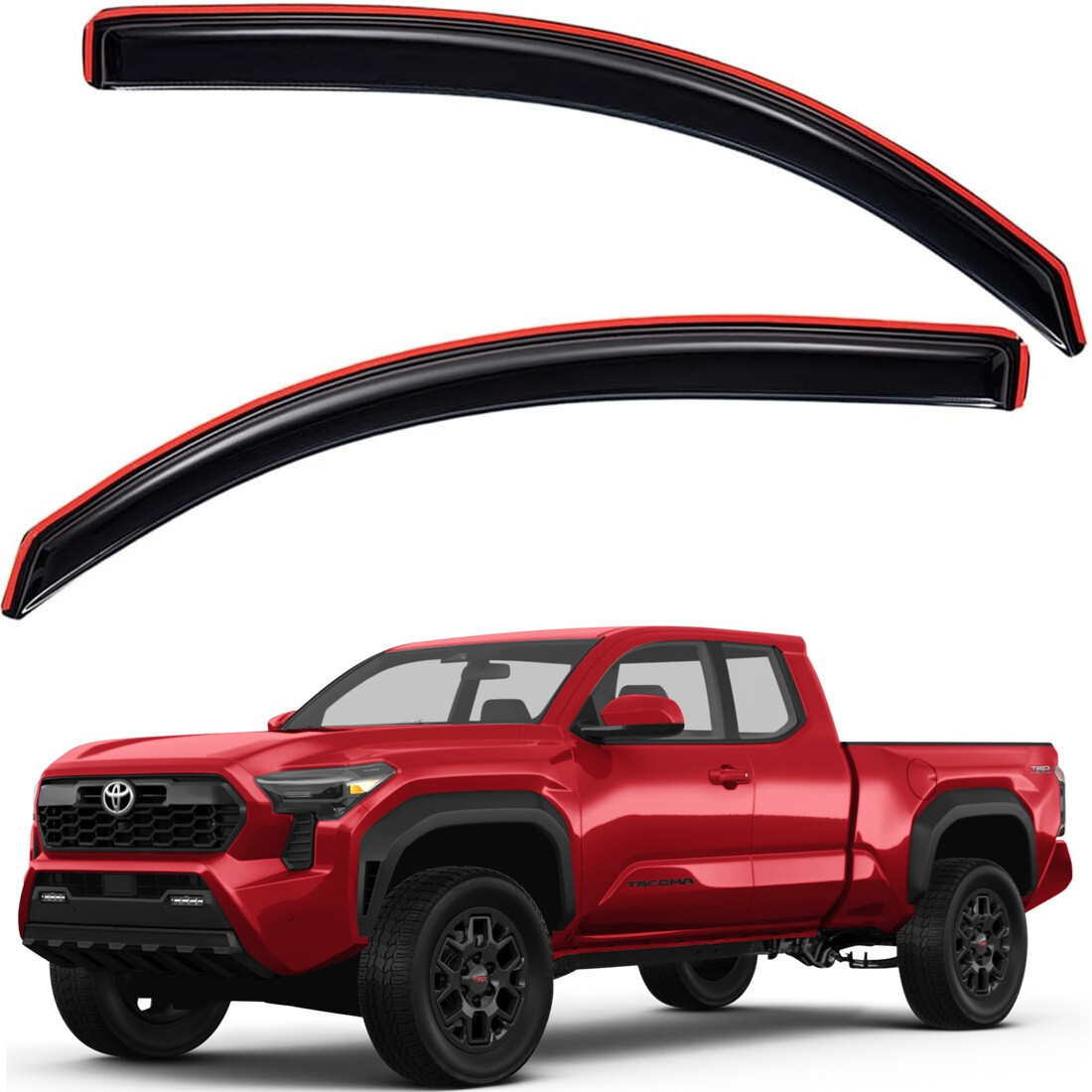 フュアハンド　246 STURMKAPPE brunt イワタデンキ　風防付き For 2024-2026 Toyota Tacoma XtraCab Window Visor Wind Sun Rain