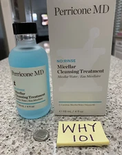 Perricone MD No Rinse Micellar Cleansing Treatment Water 4oz/118mL Full Size $45