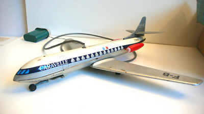 Jouet Ancien En Tôle Téléguidé Mont Blanc – Avion Caravelle Joustra – Occasion