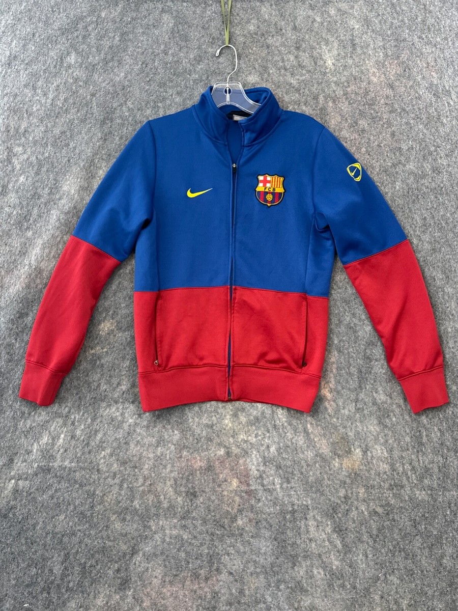 FC Barcelona Nike Track Jacket Sz S Full Zip Red Training