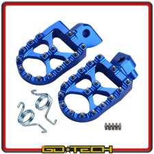 PEDANE POGGIAPIEDI MOTO CROSS YAMAHA YZ F X WR 65 85 125 250 450 Blu MAGGIORATE