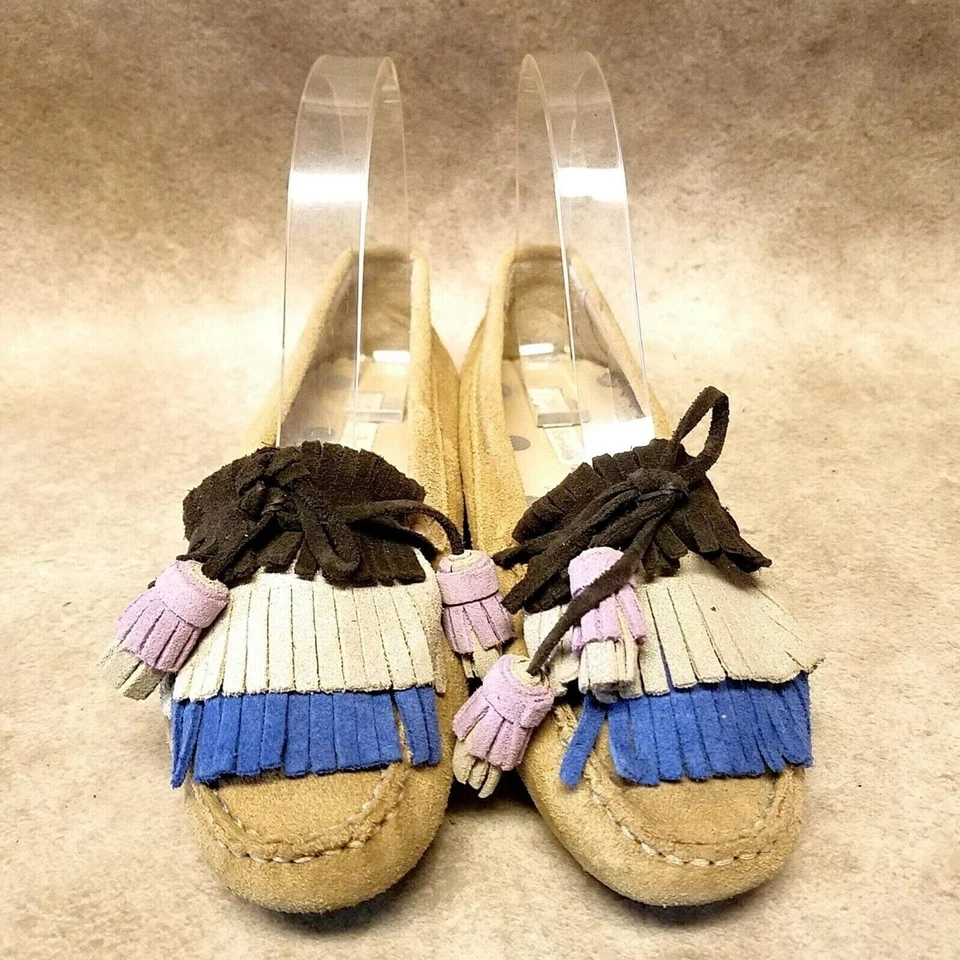 Mocasines Boden para mujer 888024 talla 37 EUR 7 cuero marrón sin cordones con flecos Foto 2 de 4