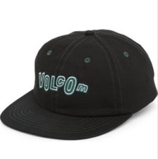 Volcom NWT Ranso Twill Adjustable Baseball Cap One Size Black/Green Men's Hat