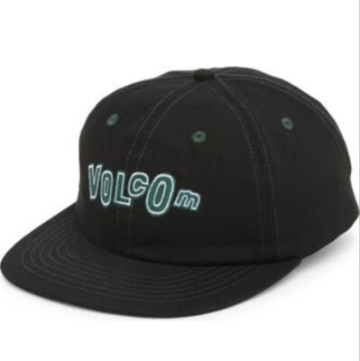 Volcom Men's Hat Ranso Twill Adjustable Baseball Cap Black/Green One Size NEW