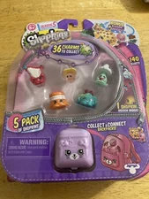 SHOPKINS Season 5 - 5 Pack  W/ BRACELET & BACKPACK  NEW
