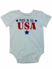 Infant Boys & Girls Made In The USA Single Outfit Fourth Of July Baby Bodysuit