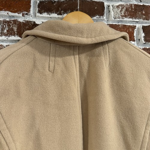 VTG! Marvin Richards Jacket Beige Wool Cashmere Blend Collared Pea Coat L Preppy - Picture 12 of 16