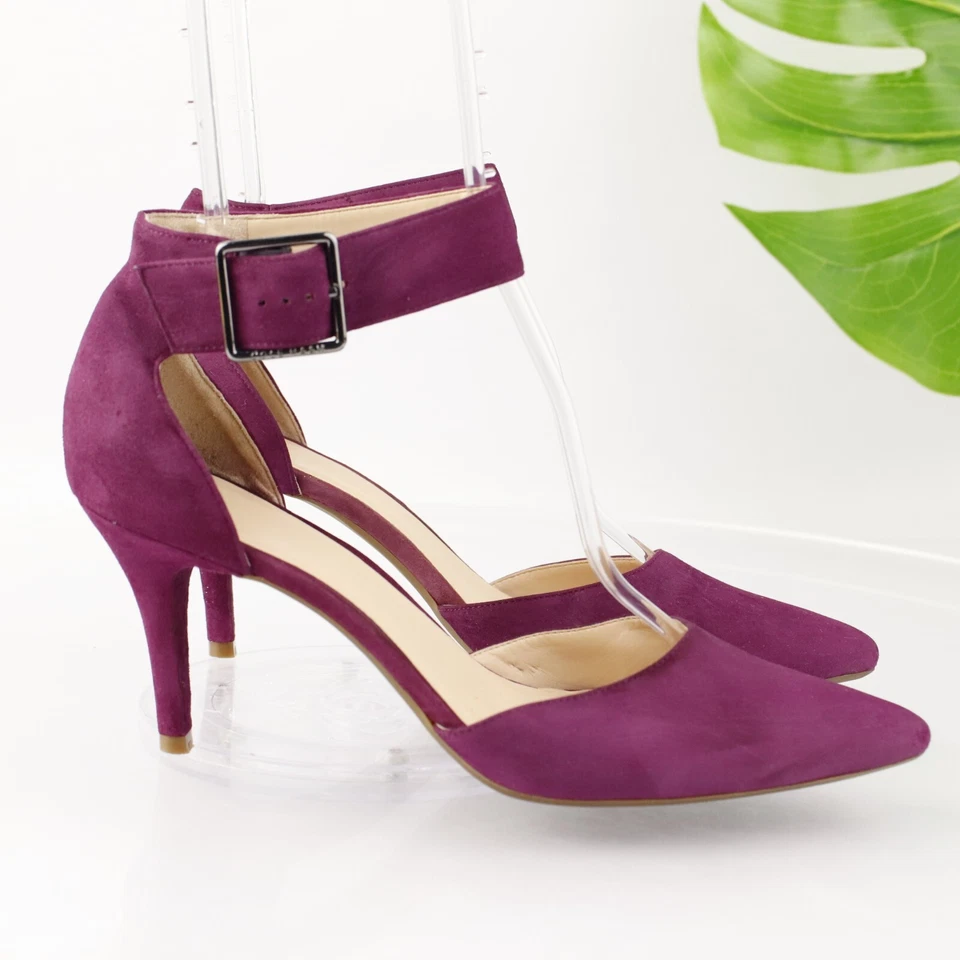 Cole Haan Womens Memphis Pump Size 9.5 Purple Suede Ankle Strap Heels Grand Os - Image 3 of 4